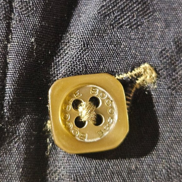 Bogosse Men’s Button Down Shirt Navy 6 Quiet Luxury Dark Academia Minimalist - Picture 5 of 13